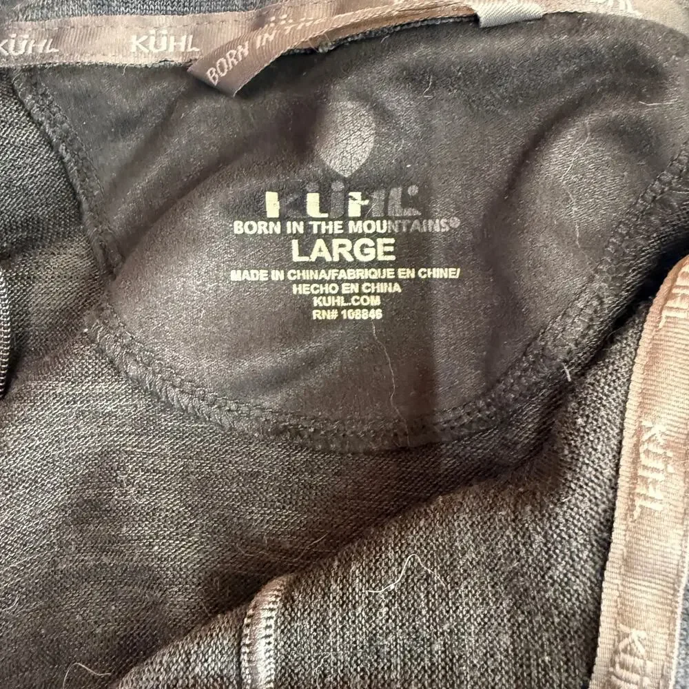 Kuhl Men's Ryzer 1/4 Zip Blue & Grey Sweater Size Large